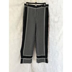 J Crew Marie Marot womens 6 Polka Dot Wide Leg Pants Satin Side Stripes hi rise